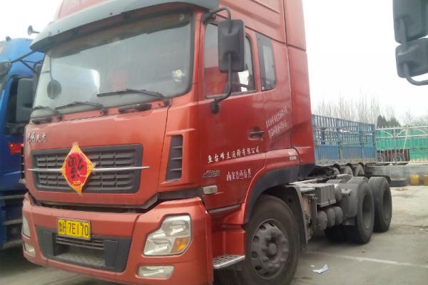 年6月 低价出售二手东风天龙半挂牵引头车,可融资可挂靠 红色 手动挡