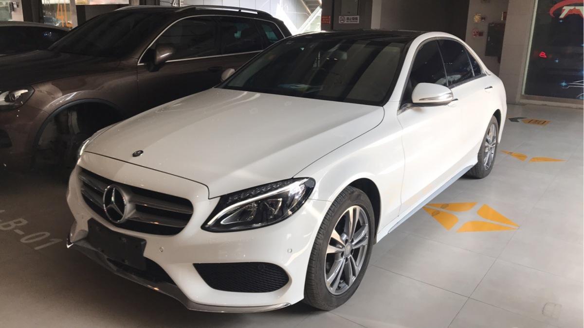 昆明2016年1月奔驰奔驰c级2015款c200l20t运动型白色手自一体