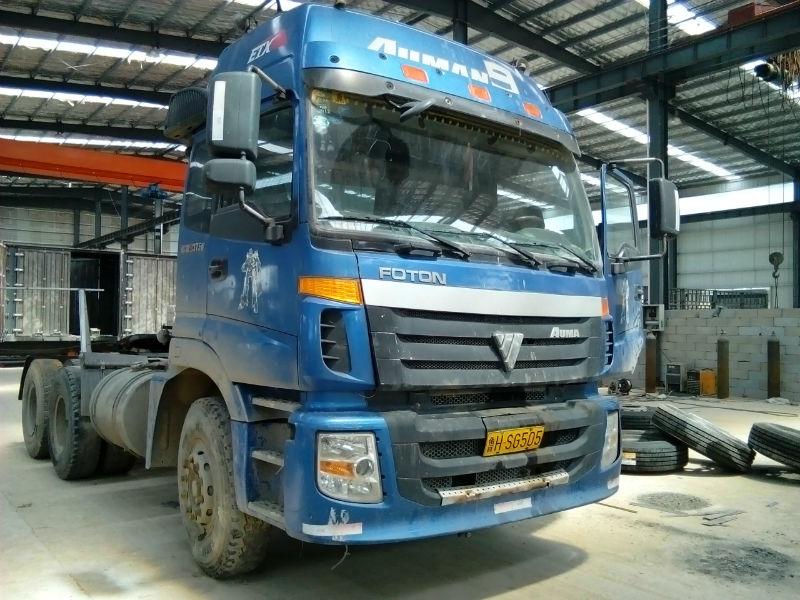 【济宁】2010年11月 二手欧曼etx双驱半挂车375发动机 蓝色 手动挡
