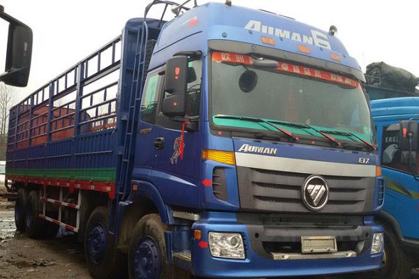 【宜春】2012年12月 福田欧曼前四后八仓栏货车 蓝色 手动挡