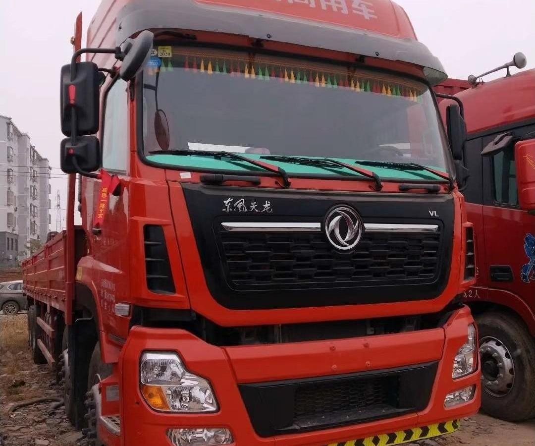宜春2019年9月东风天龙vl前四后八平板货车红色手动挡