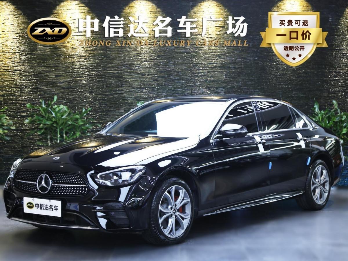 青岛2021年3月奔驰奔驰e级2021款e300l运动时尚型黑色自动档
