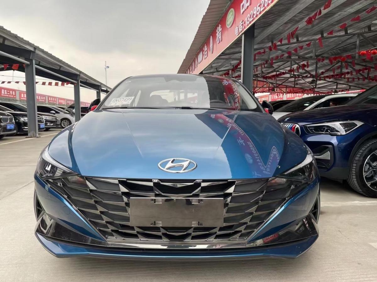 宿迁2021年2月现代伊兰特2021款15lglx精英版蓝色自动档
